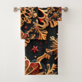 Golden Snowflakes Elegant Winter feestdagen Design Bad Handdoek (Insitu)