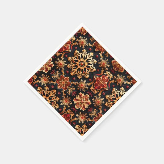 Golden Snowflakes Elegant Winter feestdagen Design Servet (Hoek)