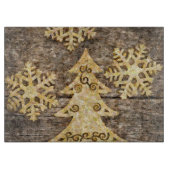 Golden Snowflakes en kerstbomen Snijplank (Voorkant)