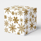 Golden Snowflakes feestelijke kerstbruiloft Bedankdoosjes (Achterkant)