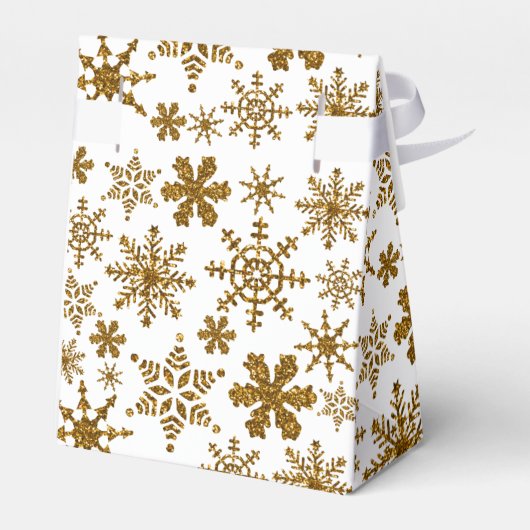 Golden Snowflakes feestelijke kerstbruiloft Bedankdoosjes (Achterkant)