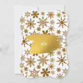 Golden Snowflakes feestelijke kerstbruiloft Kaart (Achterkant)