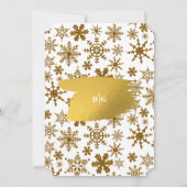 Golden Snowflakes feestelijke kerstbruiloft Kaart (Achterkant)