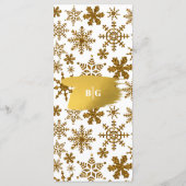 Golden Snowflakes feestelijke kerstbruiloft Menu (Achterkant)