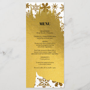 Golden Snowflakes feestelijke kerstbruiloft Menu