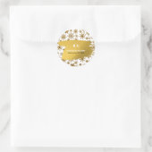Golden Snowflakes feestelijke kerstbruiloft Ronde Sticker (Tas)