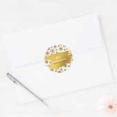 Golden Snowflakes feestelijke kerstbruiloft Ronde Sticker (Envelop)