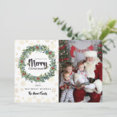 Golden Snowflakes Fotokerstkaart Feestdagenkaart (Staand voorkant)