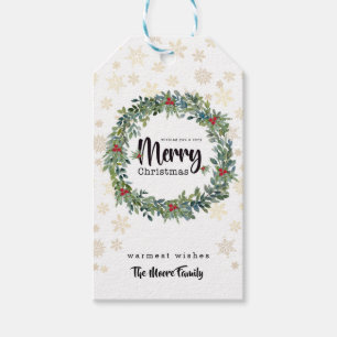 Golden Snowflakes Gift Label Cadeaulabel