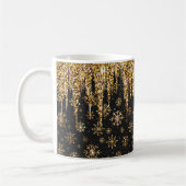 Golden Snowflakes Glittering Gold Drips Koffiemok (Links)