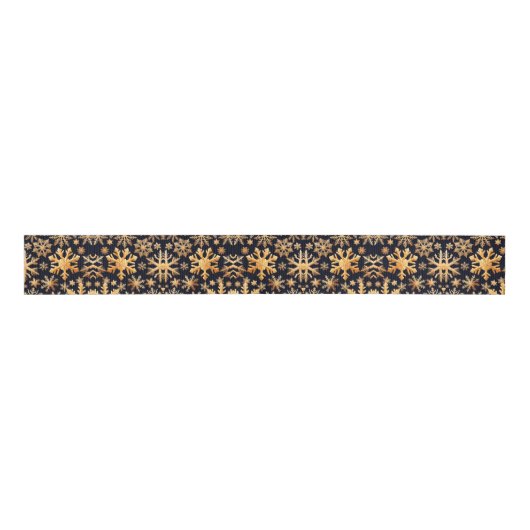 Golden Snowflakes Grosgrain Lint (Voorkant)