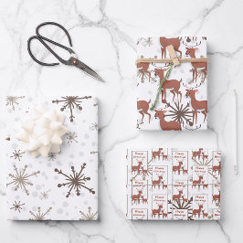 Golden Snowflakes Inpakpapier Vel