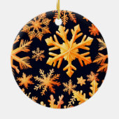 Golden Snowflakes Keramisch Ornament (Achterkant)
