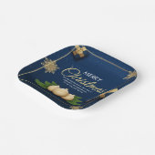 Golden Snowflakes Kerst Kaart, Vrolijk Kerstfeest Papieren Bordje (Gebogen)