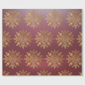 Golden Snowflakes - Kerst Schattige Cadeaupapier (Vlak)