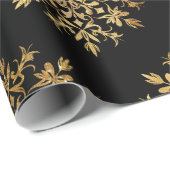 Golden Snowflakes - Kerst Schattige Cadeaupapier (Rol Hoek)