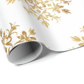 Golden Snowflakes - Kerst Schattige Cadeaupapier (Rol Hoek)