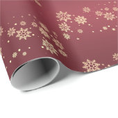 Golden Snowflakes - Kerst Schattige Cadeaupapier (Rol Hoek)