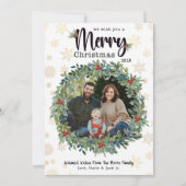 Golden Snowflakes kerstfotokaart Feestdagenkaart (Voorkant)