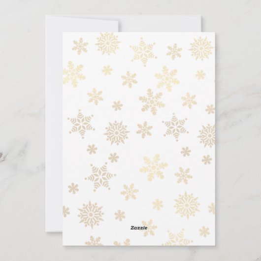 Golden Snowflakes kerstfotokaart Feestdagenkaart (Achterkant)