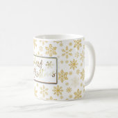 Golden Snowflakes kerstMok Koffiemok (Voorkant rechts)