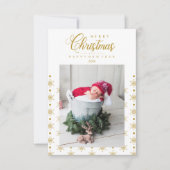 Golden Snowflakes Merry Christmas Photo Baby (Voorkant)