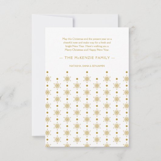 Golden Snowflakes Merry Christmas Photo Baby (Achterkant)