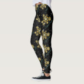 Golden Snowflakes met kerst in het groen op BLACK Leggings (Links)