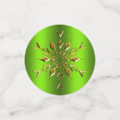 Golden Snowflakes op groene kerst Confetti (Kleine voorkant)