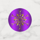 Golden Snowflakes op Paarse kerst Confetti (Kleine voorkant)