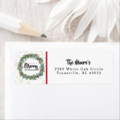 Golden Snowflakes Retour Adreslabel Etiket (Insitu)