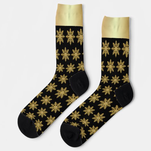 Golden Snowflakes Sokken (Links)