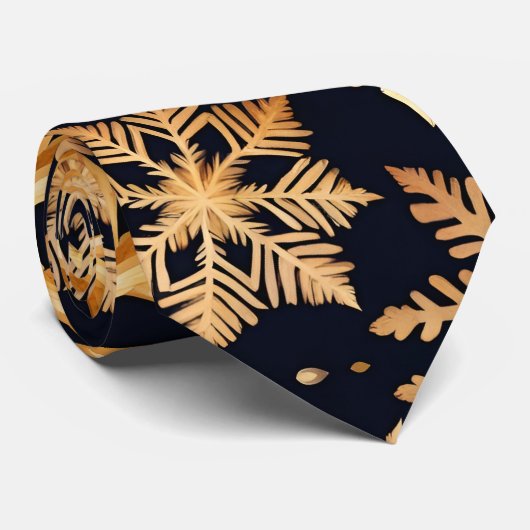 Golden Snowflakes Stropdas (Opgerold)