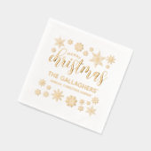  Golden Snowflakes Vrolijk kerstdiner Folie Servetten (Links)