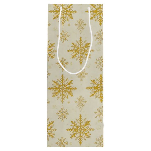 golden snowflakes wijn cadeautas (Achterkant)