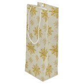 golden snowflakes wijn cadeautas (Achterkant Gekanteld)