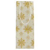 golden snowflakes wijn cadeautas (Voorkant)