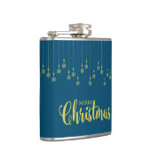 Golden Snowflakes with Christmas Quote in Blue Heupfles (Rechts)