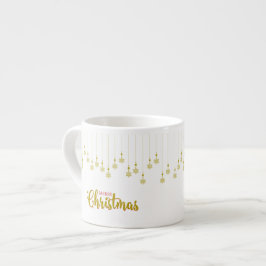 Golden Snowflakes with Merry Christmas Quote Espresso Kop