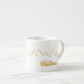 Golden Snowflakes with Merry Christmas Quote Espresso Kop (Voorkant rechts)