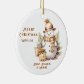 Golden Snowman kerstboom Keramisch Ornament (Rechts)