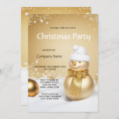 Golden Snowman Vakantie Kerstfeest Kaart (Voorkant / Achterkant)