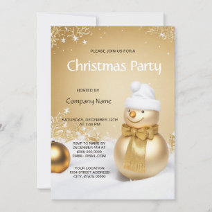 Golden Snowman Vakantie Kerstfeest Kaart