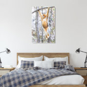 Golden Snub-nosed Monkey die op Branch zwaait Canvas Afdruk (Insitu (Slaapkamer))