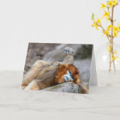 Golden Snub-nosse aap met Baby Kaart (Gele Bloem)