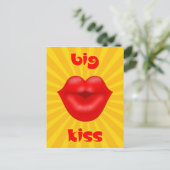 Golden Solar Rays Rode lippen Briefkaart (Staand voorkant)