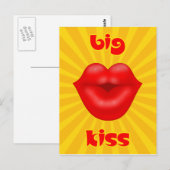 Golden Solar Rays Rode lippen Briefkaart (Voorkant / Achterkant)