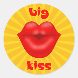 Golden Solar Rays Rode lippen Ronde Sticker