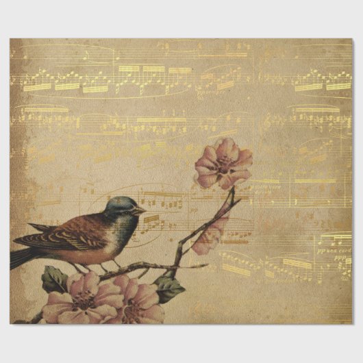 Golden Song Music Matte Wrapping Paper Cadeaupapier (Vlak)