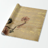 Golden Song Music Matte Wrapping Paper Cadeaupapier (Uitgerold)